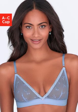 Vivance Bralette-BH VIVANCE Thea, Damen, Gr. 70, Cup B, hellblau, Mesh, Obermaterial: 81% Polyamid, 12% Elasthan, 7% Polyester, BHs Bralette-BH, ohne B&uuml;gel mi