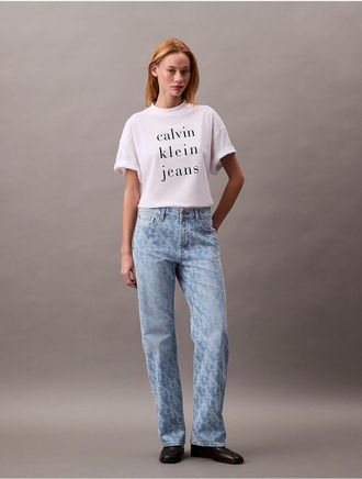 Calvin Klein Jeans Calvin Klein Womens Allover Logo 90s Straight Jeans - Blue - 29W x RL