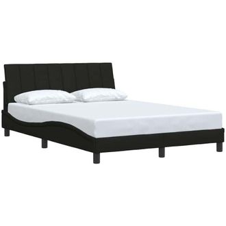 vidaXL Cama Sin Colch&oacute;n Tela Negro 140x200 Cm Vidaxl