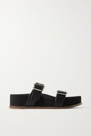 Gabriela Hearst Slide Platform In Pelle Wren - Nero