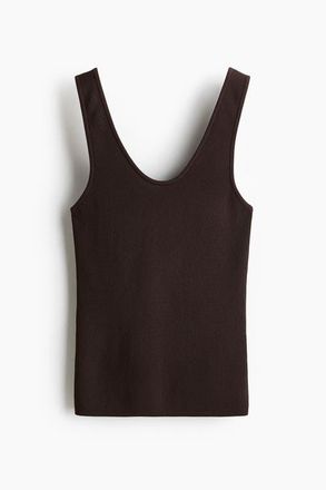 H&M Knitted Vest Top in Dark Brown at Nordstrom, Size X-Small