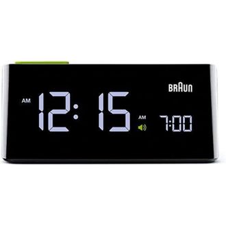 Braun Bnc016 Despertador Digital Negro De Dise&ntilde;o Minimalista