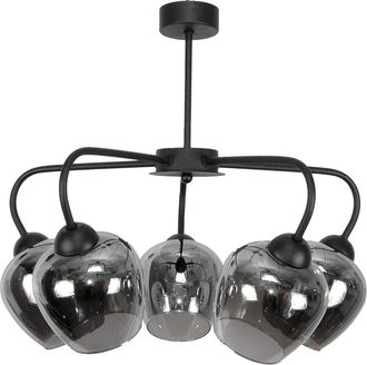 OEM L&aacute;mpara De Techo Colgante, Negra, Pantalla De Cristal, Grafito, 15-170 Horas