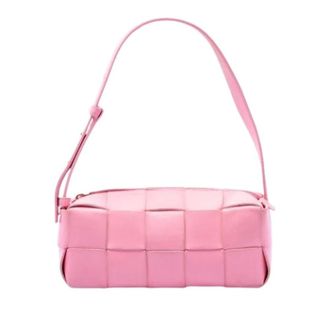 Bottega Veneta Pre-owned Woven Lambskin Shoulder Bag - Dames - Pre-owned - Roze - Maat: ONE Size Leer