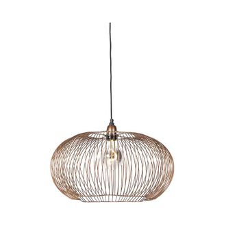 QAZQA Lampada a sospensione finn - Industriale - Acciaio - Rame - Oblungo Max. 1 x Watt - Qazqa