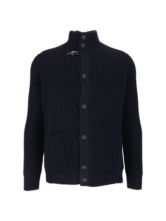 Fay Blue Chunky Knit Toggle Cardigan