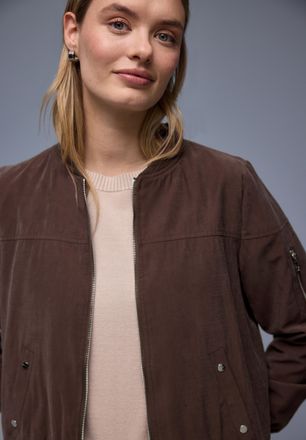 Street One Blouson STREET ONE, Damen, Gr. 38, mahogany braun, Web, Obermaterial: 87% Viskose, 13% Polyester. Futter: 100% Polyester, unifarben, normal h&uuml;ftbedeck