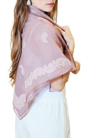 Petit Moments Everly Paisley Glitter Square Scarf in Rose at Nordstrom