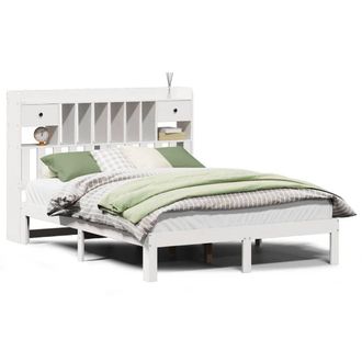 Berkfield Home Bookcase Bed without Mattress White 150x200cm Solid Wood Pine | Size: 150x200 cm