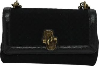 Bottega Veneta Pre-owned Shoulder Bags, female, Black, Size: ONE SIZE Pre-owned Cotton Shoulder Bag