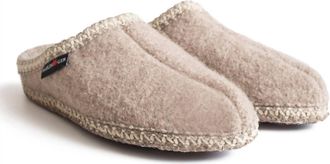 Haflinger Mens Wool Slipper In Natural