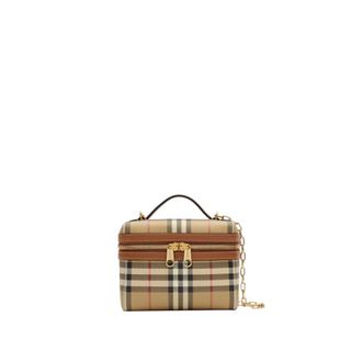 Burberry Beige Check Vanity Mini Crossbody Bag