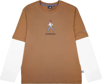 New Balance x Zero Per Zero Colorblock Long Sleeve Tee Asia Sizing Brown White NDA47013-BEI