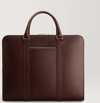 Carl Friedrik Large Briefcase - Vacchetta Leather - Dark Brown