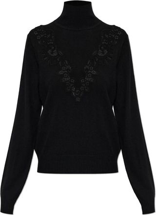 Zimmermann Valiant Kantkraag Trui - Dames - Coltruien - Zwart - 2XS - Wol - Truien & Vesten