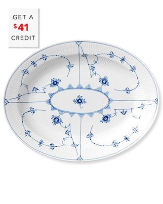 ROYAL COPENHAGEN Blue Fluted Plain Oval Platter Largewith $41 Credit