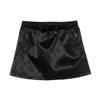 Casablanca Short Skirts, female, Black, Size: XS Drawstring Patterned Mini Skirt