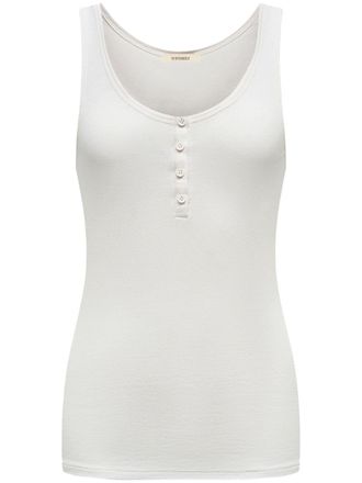 12 Storeez ribbed cotton Henley top - Neutrals