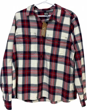 Eddie Bauer Womens Stines Favorite Flannel Shirt In Red Blue Plaid