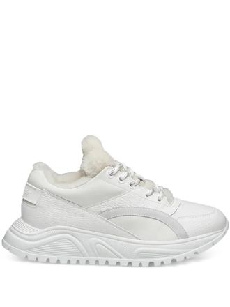 Bogner shearling panelled sneakers - women - Calf Leather/Sheep Skin/Shearling/Rubber - 36 - White