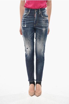 Dsquared2 SKI Stirrup High-Waist Stretch Denim Jeans 13cm size 38
