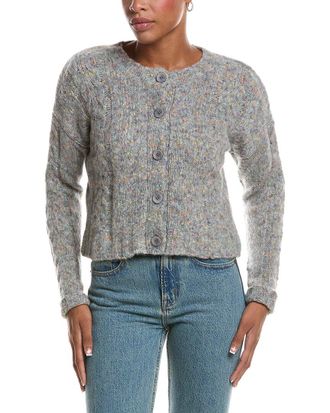 Autumn Cashmere Confetti Cable Boxy Wool & Alpaca-Blend Cardigan