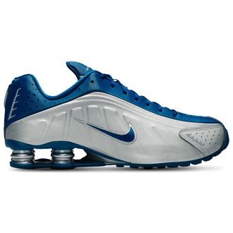 Nike Mens Shox R4 Brasil - Shoes Metallic Silver/Court Blue/White Size 10.0
