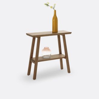 La Redoute Interieurs Console met dubbel tafelblad in massief iepenhout Asayo