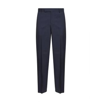 Fendi Wool Canvas Trousers - male - Fendi - Suit Trousers - Blue - M - Trousers