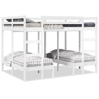 vidaXL Vidaxl - Giroletto Castello Triplo Bianco 140x200/70x140cm Massello Pino