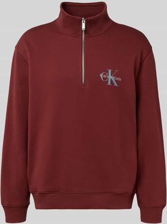 Calvin Klein Jeans Regular Fit Sweatshirt mit Logo-Stitching Modell Terry in Rot, Größe XXL