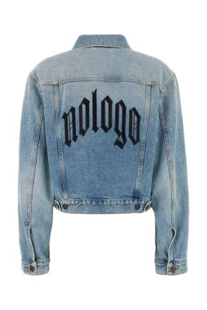 Balenciaga Womens Denim Jacket Icedblue Exterior: Cotton Giubbini