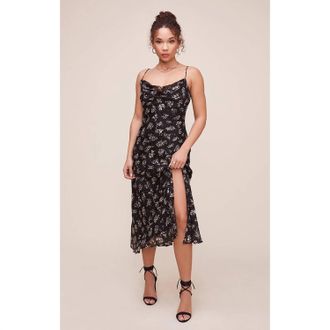 Astr Kimbra Dress In Black/ivory Multi