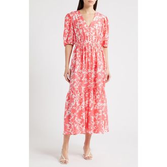 & Other Stories Puff Sleeve Maxi Dress in Pink Bright at Nordstrom, Size 10