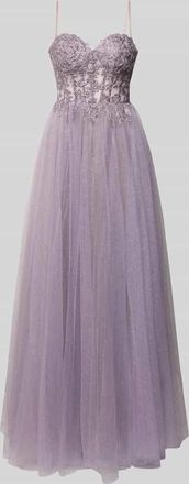 Laona Regular Fit Abendkleid mit Glitzer-Mesh in Flieder, Gr&ouml;&szlig;e 32