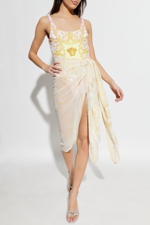 Versace Pareo With barocco Pattern, Womens, Cream