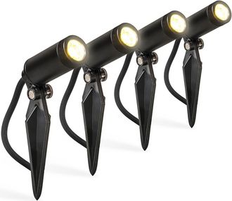 QAZQA Foco exterior aluminio negro