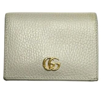 Gucci Pre-owned Wallets, female, Gray, Size: ONE SIZE Pre-owned Marmont Leather Wallet