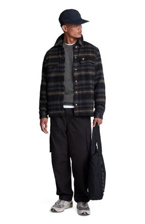 Lyle & Scott Lambswool Blend Crew Neck Sweater in Charcoal Marl at Nordstrom, Size Xx-Large