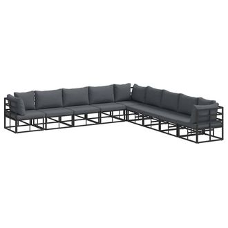 Berkfield Home Garden Sofa Set 9 pcs Black 353 x 353 x 71 cm Aluminium