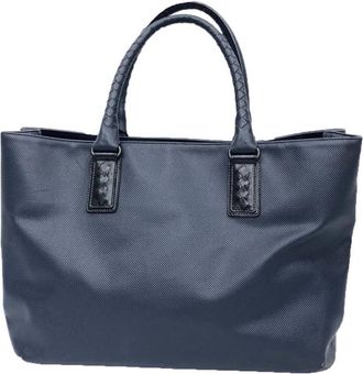 Bottega Veneta Blue Navy Pvc Leather Tote Bag (Pre-Owned)