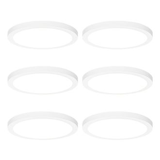 QAZQA Qazqa Juego De 6 Focos Empotrables O De Superficie Blancos De 30 Cm Con Led Y Atenuaci&oacute;n De 3 Niveles A Luz C&aacute;lida - Trans Pl&aacute;stico Incluye Led Max. 1