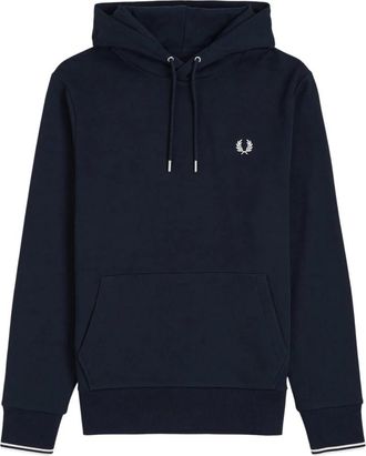 Fred Perry Double-Stripe Hoodie - Heren - Hoodies - Blauw - M - Katoen - Hoodies & sweatvesten
