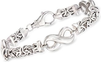 Ross-Simons Sterling Silver Byzantine Infinity Station Bracelet