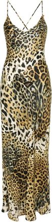 Roberto Cavalli Leopard Print Silk Dress