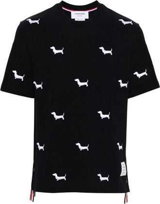 Thom Browne Navy Blue Hector Logo T-shirt
