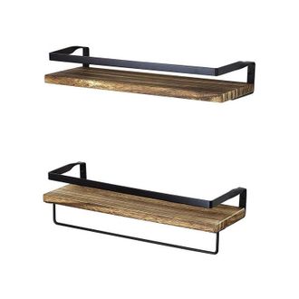 OEM Estantes De Pared De Madera Estante Flotante De Dise&ntilde;o R&uacute;stico Con Toallero Especias, Cocina, Sala, Dormitorio Y Ba&ntilde;o Industrial O Para Almacenamiento