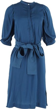 032c Heidi Merrick Chambray Mason Short Dress in Blue Linen