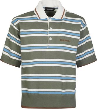Dsquared2 Short Sleeve Striped Polo Shirt - Heren - Polos - Veelkleurig - L - Katoen - Tops