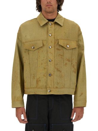 Msgm Denim Jacket Dyed In Tea
